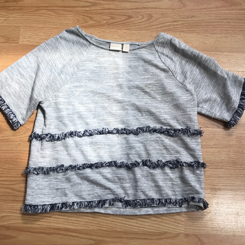Fringed detail tee